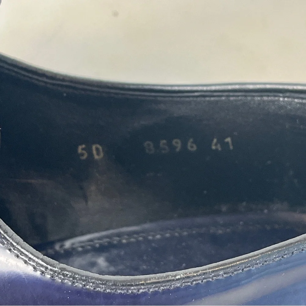 Sz. 10 Miu Miu Navy Loafers with Fringe Detail - Picture 10 of 15